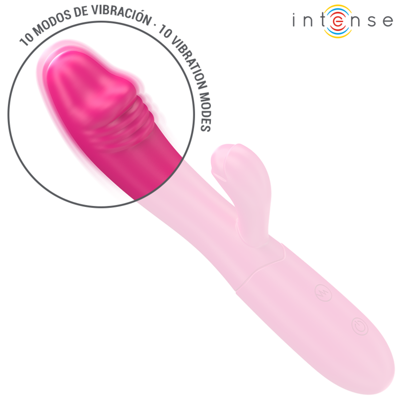 INTENSE - IVY VIBRATEUR FLEXIBLE 10 VIBRATIONS AVEC LANGUE STIMULANTE ROSE INTENSE FUN