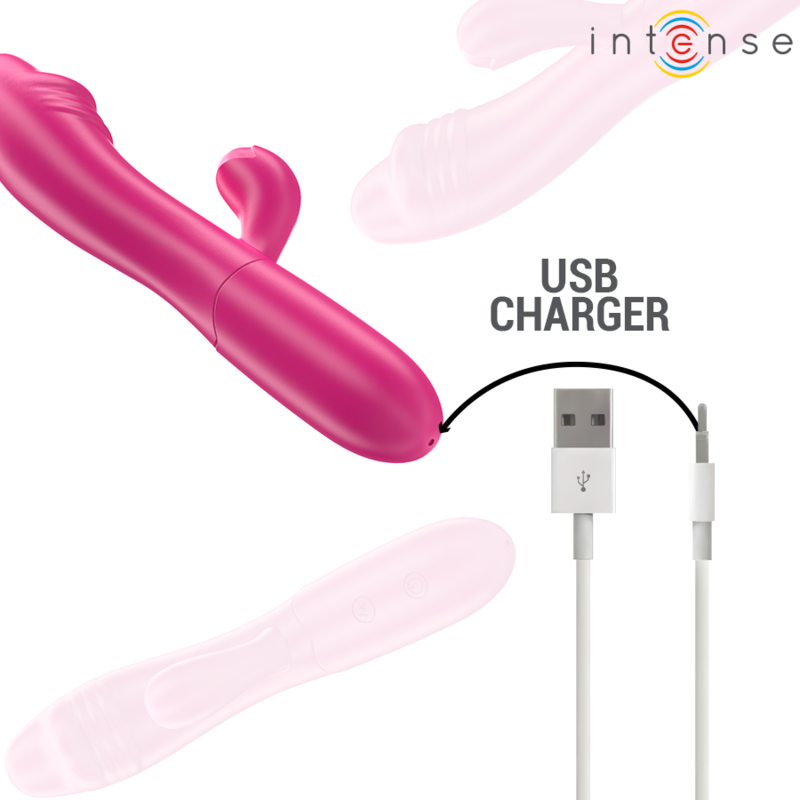 INTENSE - IVY VIBRATEUR FLEXIBLE 10 VIBRATIONS AVEC LANGUE STIMULANTE ROSE INTENSE FUN