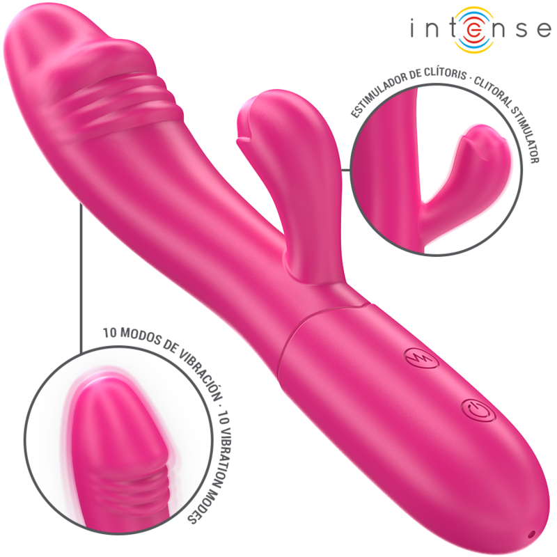 INTENSE - IVY VIBRATEUR FLEXIBLE 10 VIBRATIONS AVEC LANGUE STIMULANTE ROSE INTENSE FUN