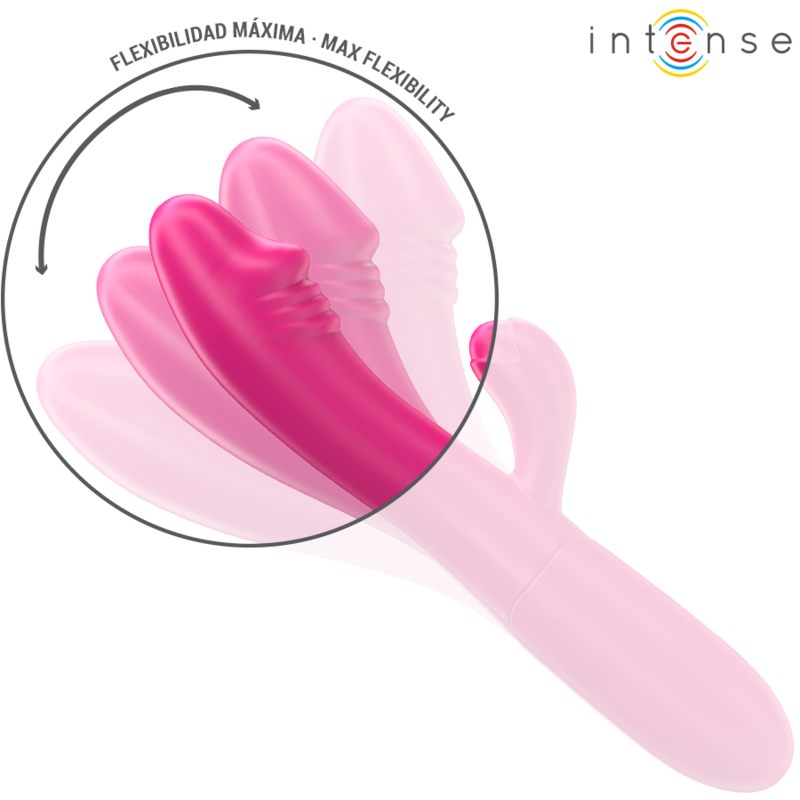INTENSE - IVY VIBRATEUR FLEXIBLE 10 VIBRATIONS AVEC LANGUE STIMULANTE ROSE INTENSE FUN