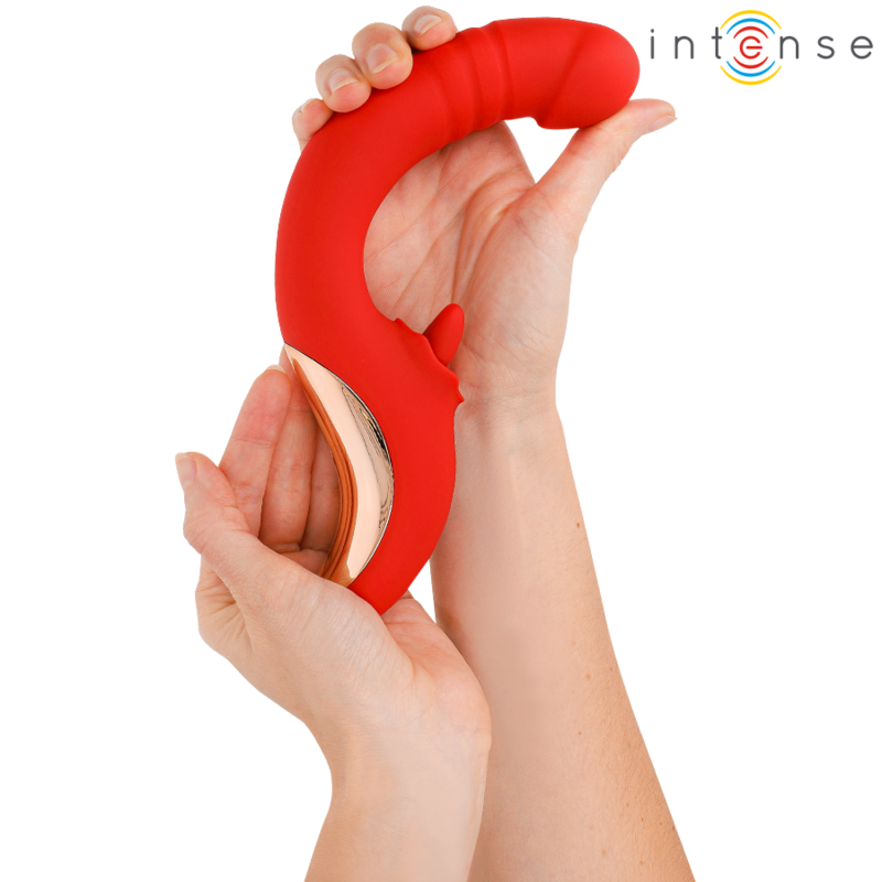 INTENSE - VIBRATEUR ET STIMULATEUR PAULINA EN FORME DE U ROUGE INTENSE FUN