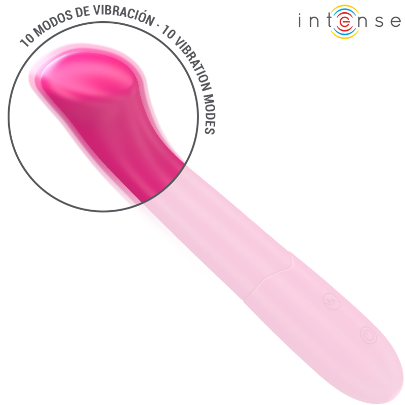 INTENSE - PATY VIBRATEUR 19 CM FLEXIBLE 10 VIBRATIONS MODÈLE 2 ROSE INTENSE FUN
