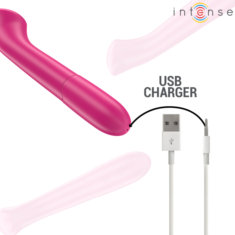 INTENSE - PATY VIBRATEUR 19 CM FLEXIBLE 10 VIBRATIONS MODÈLE 2 ROSE INTENSE FUN