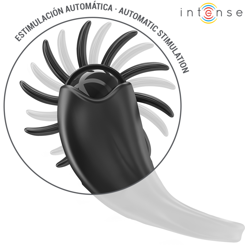 INTENSE - MABEL ANNEAU VIBRANT 10 VIBRATIONS AVEC STIMULATEUR DE CLITORIS NOIR INTENSE COUPLES TOYS