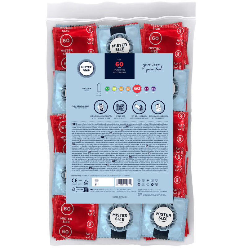MISTER SIZE - PRÉSERVATIF TAILLE XL 60 MM (100 UNITÉS) MISTER SIZE