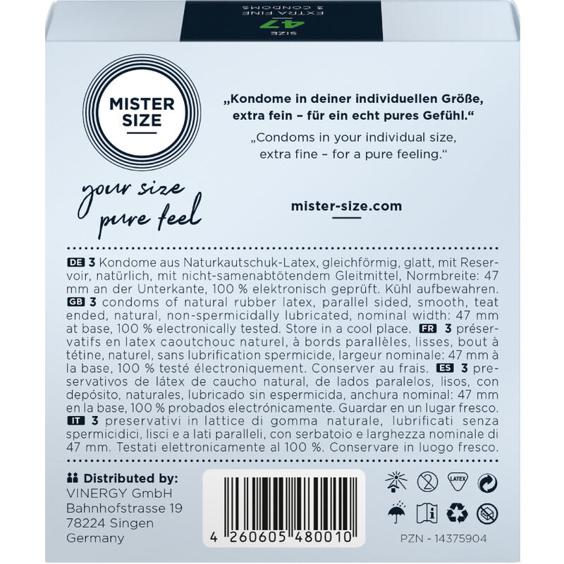 MISTER SIZE - PRÉSERVATIFS TAILLE XS 47 MM (3 UNITÉS) MISTER SIZE