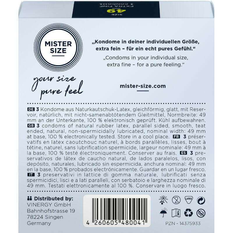 MISTER SIZE - PRÉSERVATIF TAILLE S 49 MM (3 UNITÉS) MISTER SIZE