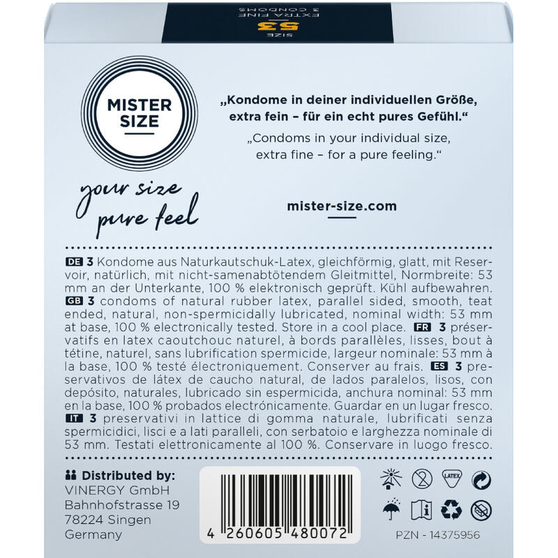 MISTER SIZE - PRÉSERVATIF TAILLE M 53 MM (3 UNITÉS) MISTER SIZE