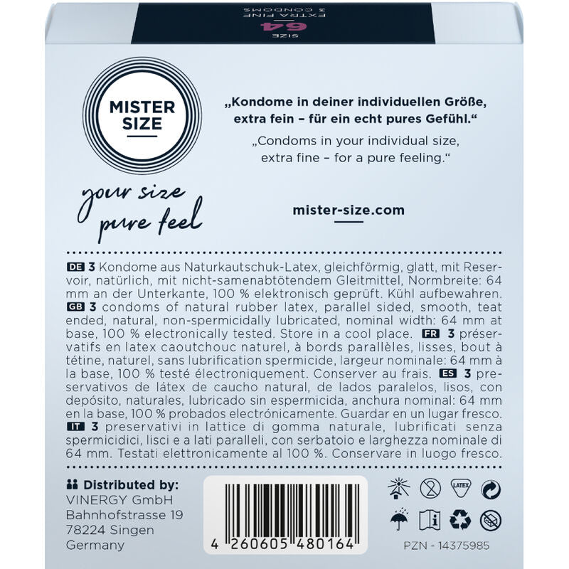 MISTER SIZE - PRÉSERVATIFS TAILLE XXL 64 MM (3 UNITÉS) MISTER SIZE