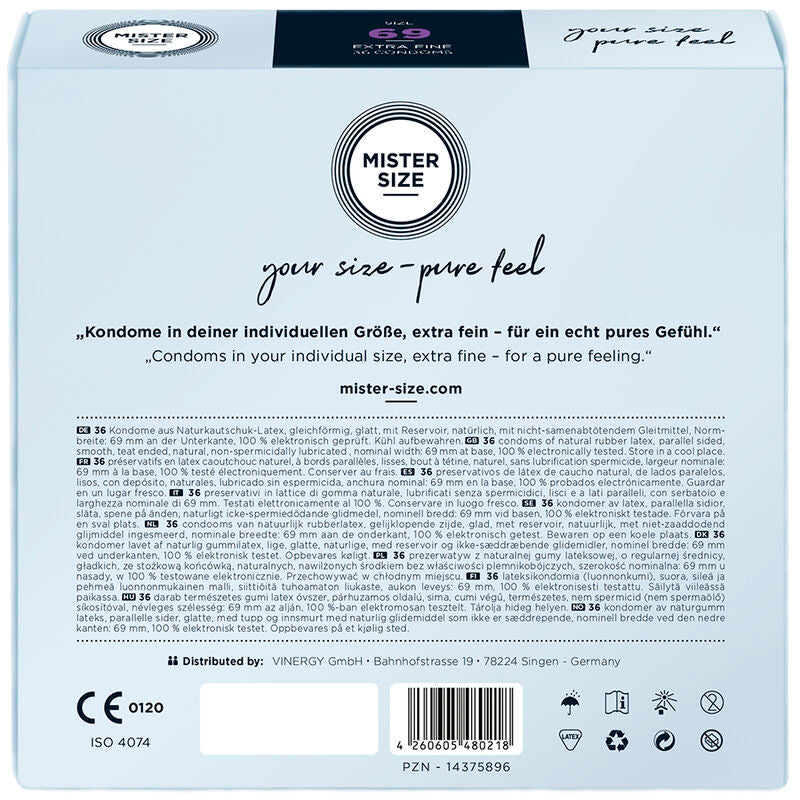 MISTER SIZE - PRÉSERVATIFS TAILLE XXXL 69 MM (36 UNITÉS) MISTER SIZE