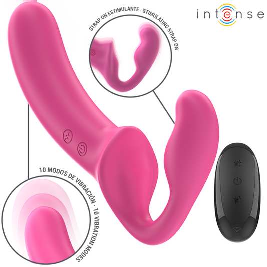 INTENSE - AMY DOUBLE VIBRATEUR 20 CM ROSE TÉLÉCOMMANDE INTENSE FUN