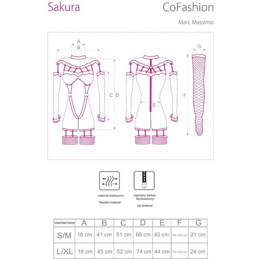 LIVCO CORSETTI FASHION - COMBINAISON SAKURA CF 90357 + GANTS LONGS + PORTE-JARRETELLES NOIR S/M LIVCO CORSETTI SETS