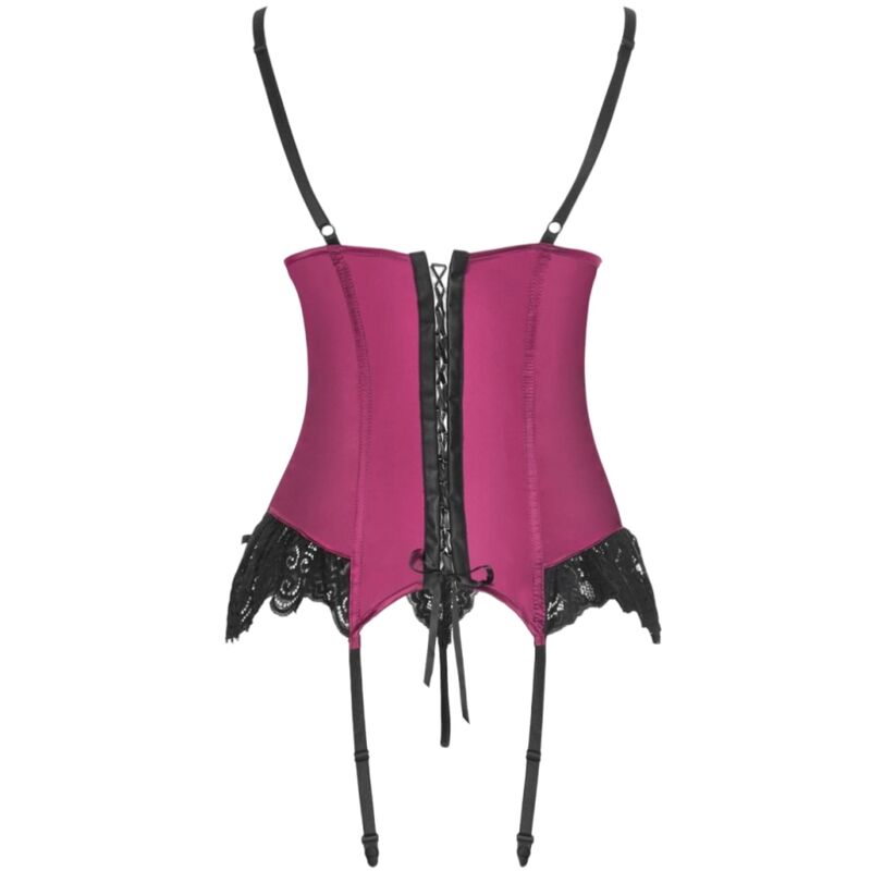 LIVCO CORSETTI FASHION - AGRAFENA CF 90436 CORSET + STRING BORDEAUX L/XL LIVCO CORSETTI SETS