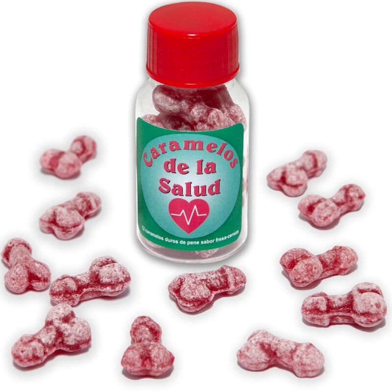 DIABLO PICANTE - 12 BONBONS SANTÉ FORME PÉNIS FRAISE/CERISE DIABLO PICANTE