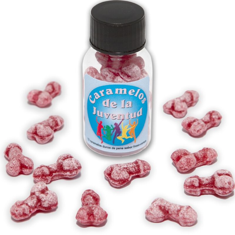 DIABLO PICANTE - 12 BONBONS JEUNESSE FORME PÉNIS FRAISE/CERISE DIABLO PICANTE