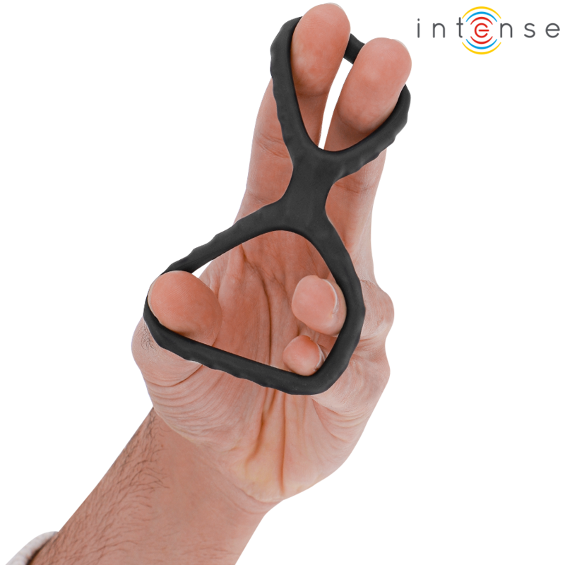 INTENSE - DEWEY ANNEAU PÉNIS DOUBLE SILICONE NOIR MODÈLE 2 INTENSE COUPLES TOYS