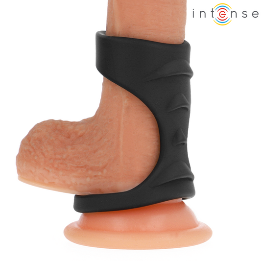 INTENSE - THEO ANNEAU PÉNIS DOUBLE SILICONE NOIR MODÈLE 3 INTENSE COUPLES TOYS