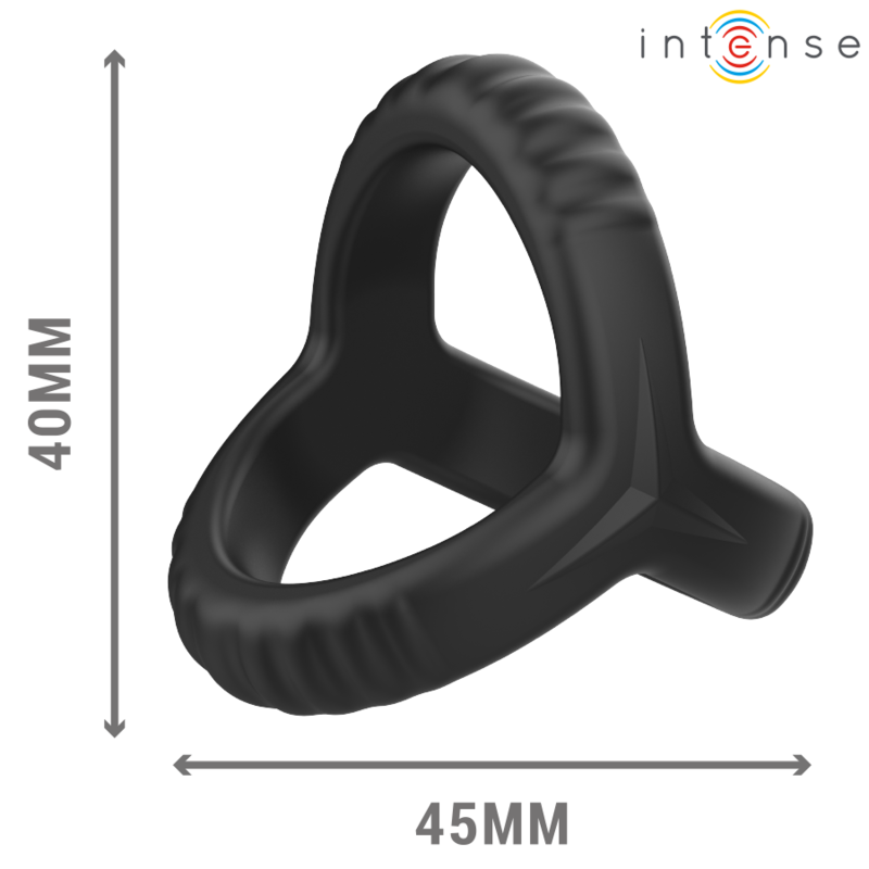 INTENSE - CARSON ANNEAU PÉNIS DOUBLE SILICONE NOIR MODÈLE 4 INTENSE COUPLES TOYS