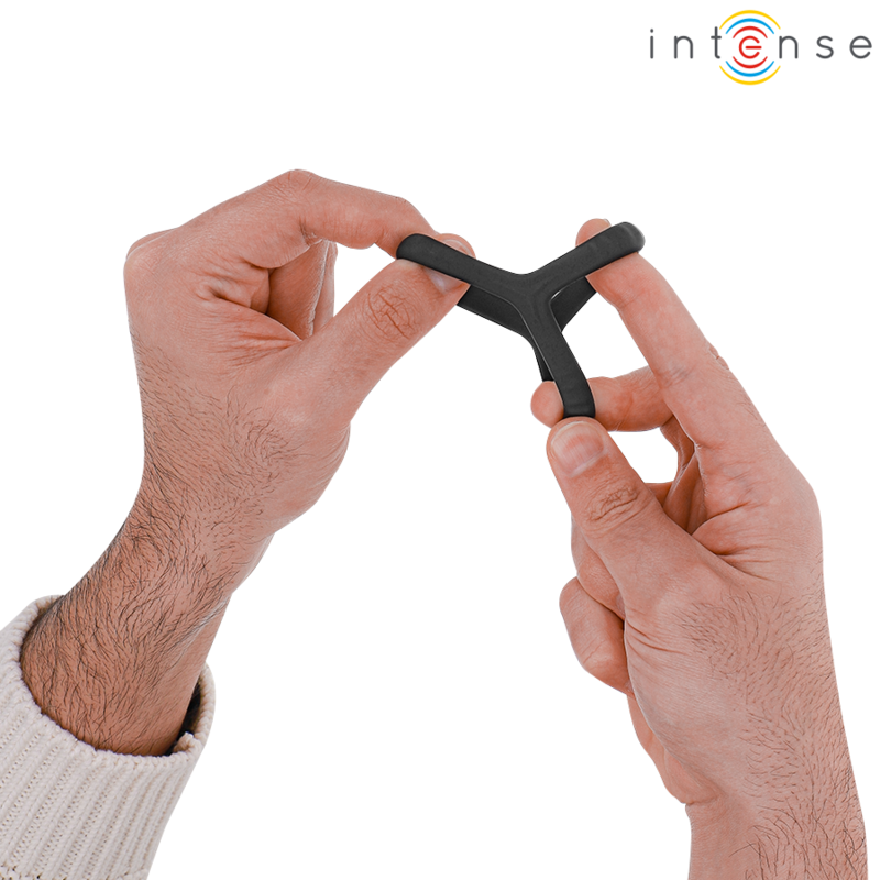 INTENSE - CARSON ANNEAU PÉNIS DOUBLE SILICONE NOIR MODÈLE 4 INTENSE COUPLES TOYS