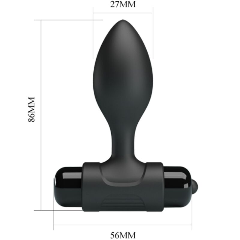 PRETTY LOVE - VIBRA BUTT 10 VIBRATIONS PLUG ANAL NOIR PRETTY LOVE