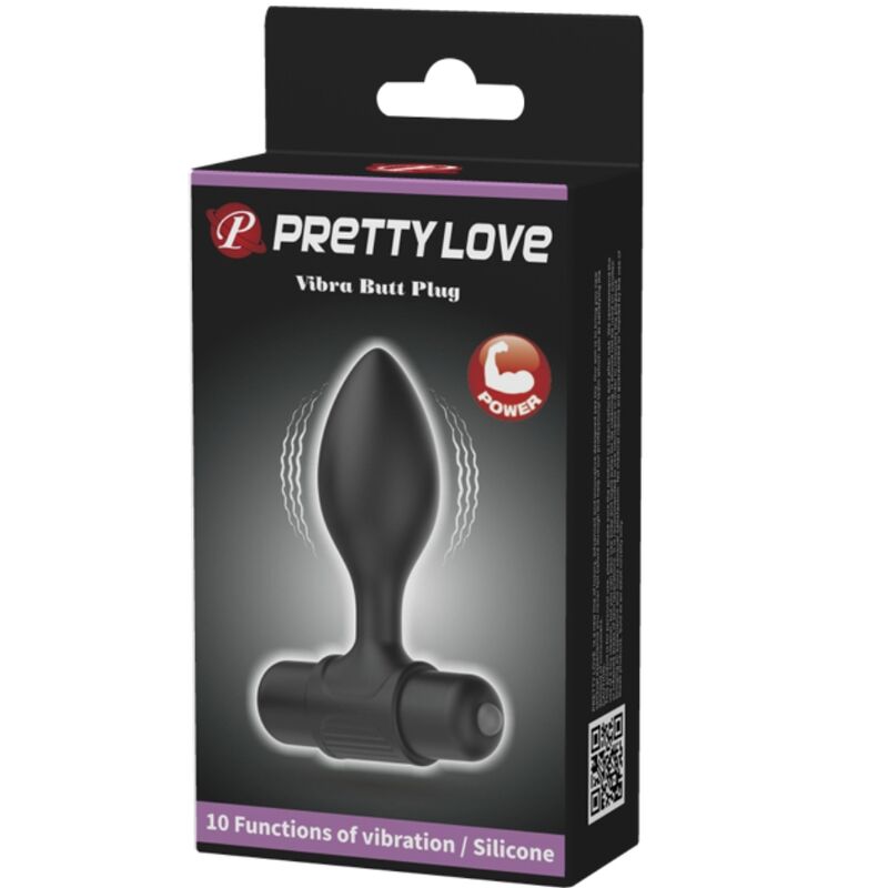 PRETTY LOVE - VIBRA BUTT 10 VIBRATIONS PLUG ANAL NOIR PRETTY LOVE