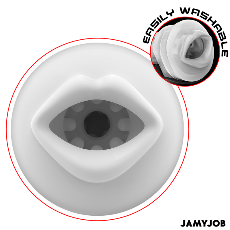 JAMYJOB - MASTURBATEUR BUCCAL AUTOMATIQUE MEGABITE 5 MODES D'ASPIRATION ET DE VIBRATION JAMYJOB