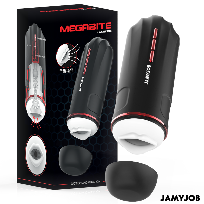 JAMYJOB - MASTURBATEUR BUCCAL AUTOMATIQUE MEGABITE 5 MODES D'ASPIRATION ET DE VIBRATION JAMYJOB