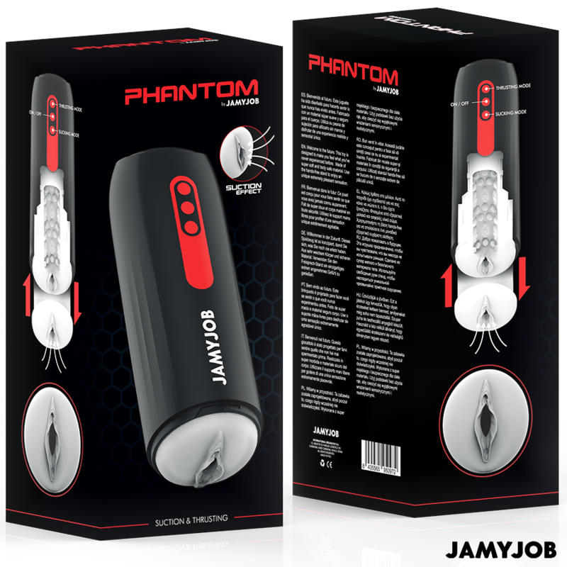 JAMYJOB - MASTURBATEUR VAGIN AUTOMATIQUE PHANTOM 5 MODES D'ASPIRATION ET DE POUSSE JAMYJOB