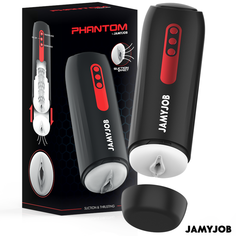 JAMYJOB - MASTURBATEUR VAGIN AUTOMATIQUE PHANTOM 5 MODES D'ASPIRATION ET DE POUSSE JAMYJOB