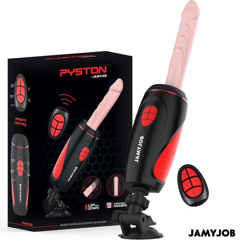 JAMYJOB - MASTURBATEUR AUTOMATIQUE PYSTON BASE AVEC DILDO À TÉLÉCOMMANDE JAMYJOB