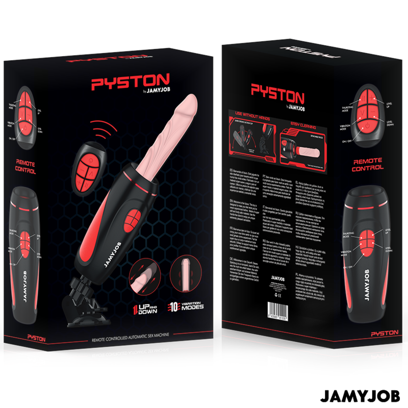 JAMYJOB - MASTURBATEUR AUTOMATIQUE PYSTON BASE AVEC DILDO À TÉLÉCOMMANDE JAMYJOB