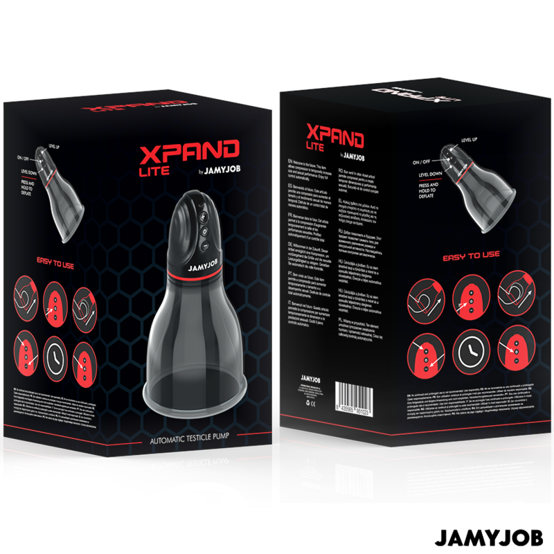 JAMYJOB - XPAND LITE POMPE À TESTICULES AUTOMATIQUE 3 NIVEAUX D'ASPIRATION GRIS JAMYJOB