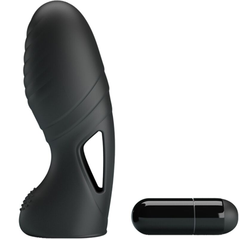 PRETTY LOVE - ALAN VIBRATEUR DE DOIGTS EN SILICONE NOIR PRETTY LOVE