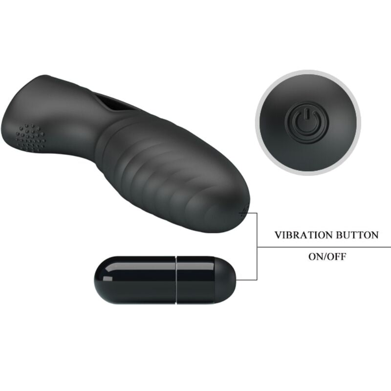 PRETTY LOVE - ALAN VIBRATEUR DE DOIGTS EN SILICONE NOIR PRETTY LOVE
