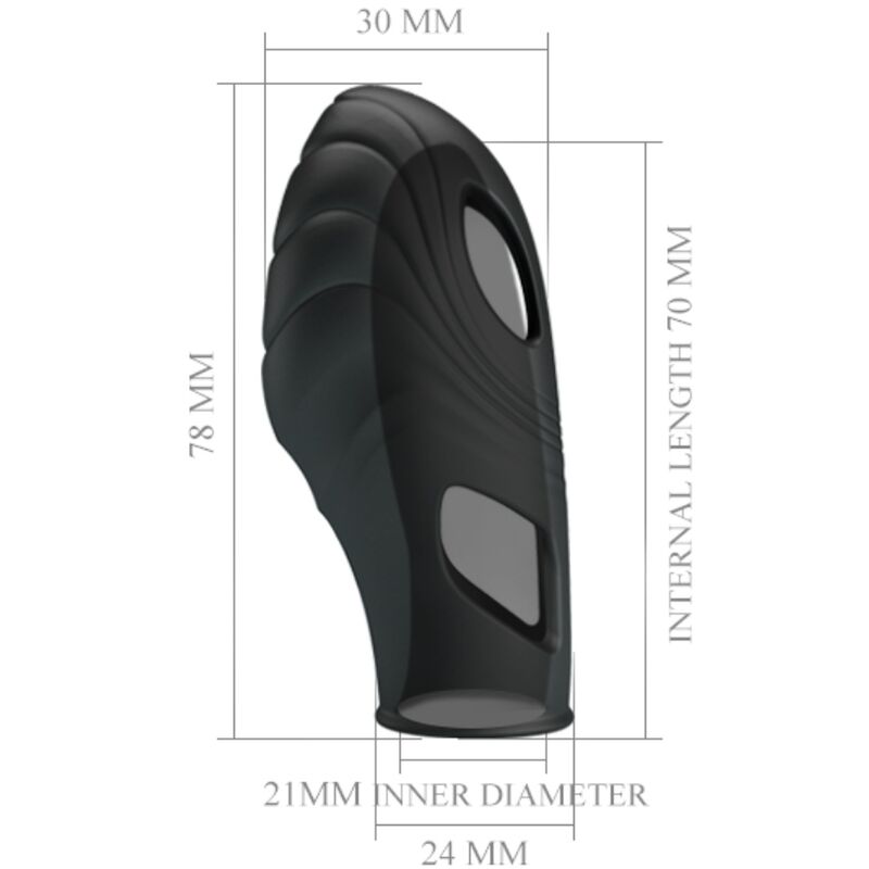 PRETTY LOVE - VIBRATEUR DE DOIGT EN SILICONE LICH NOIR PRETTY LOVE