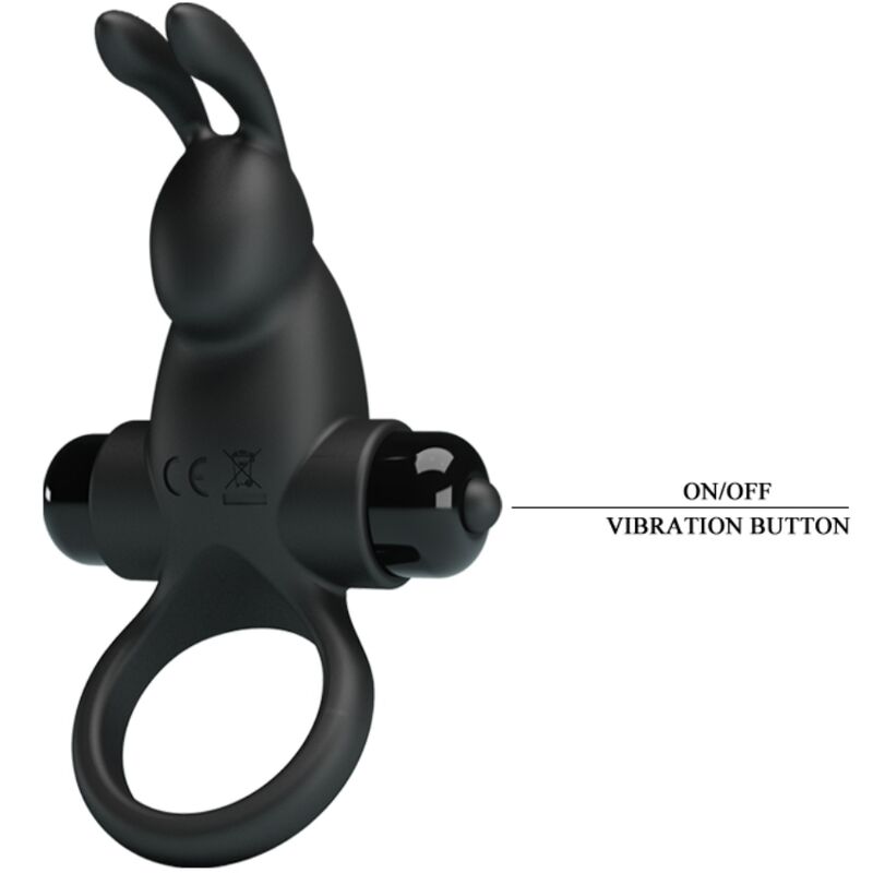 PRETTY LOVE - ANNEAU VIBRANT + STIMULATEUR DE CLITORIS RABBIT 10 VIBRATIONS NOIR PRETTY LOVE