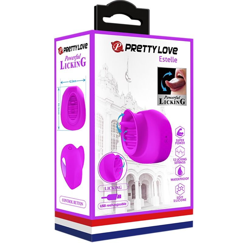 PRETTY LOVE - STIMULATEUR DE CLITORIS ESTELLE TONGUE 12 VIBRATIONS VIOLET PRETTY LOVE
