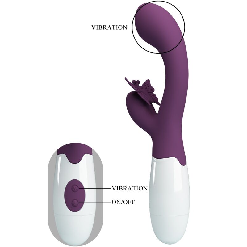 PRETTY LOVE - BUTTERFLY KISS VIBRATEUR RABBIT ET STIMULATEUR DE POINT G VIOLET PRETTY LOVE FLIRTATION
