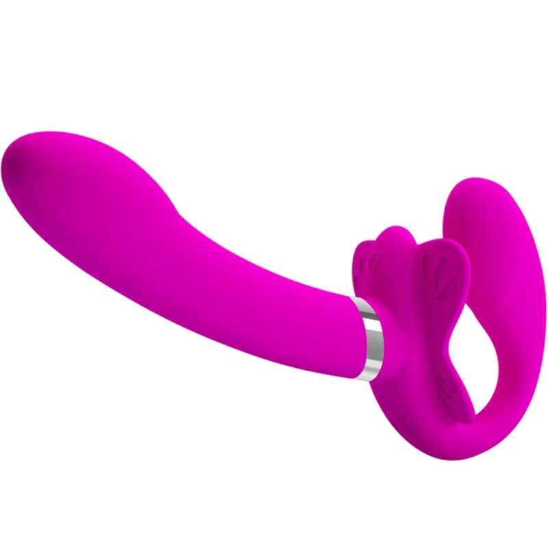 PRETTY LOVE - VIBRATEUR DOUBLE STRAP-ON VALERIE 12 VIBRATIONS VIOLET PRETTY LOVE