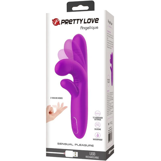 PRETTY LOVE - VIBRATEUR MULTIFONCTION ANGELIQUE + STIMULATEUR DE CLITORIS VIOLET PRETTY LOVE