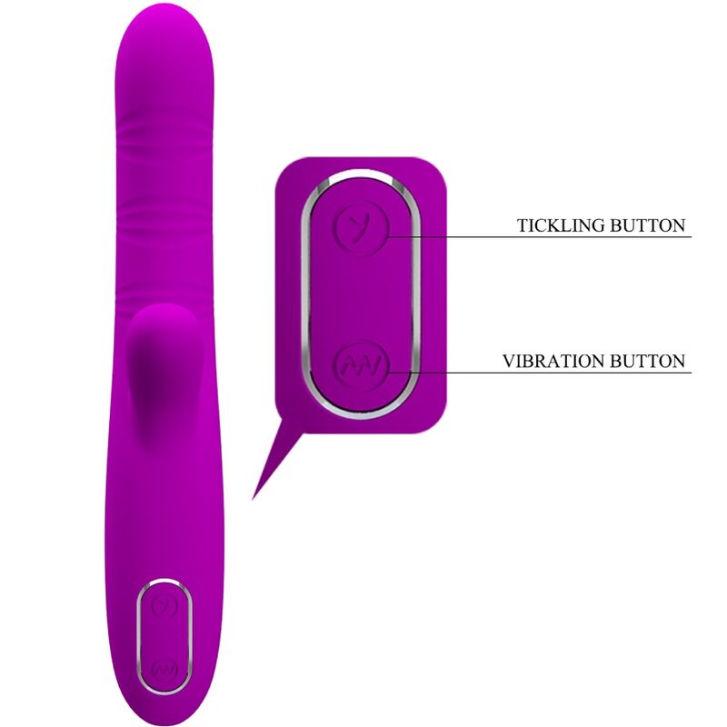 PRETTY LOVE - VIBRATEUR MULTIFONCTION ANGELIQUE + STIMULATEUR DE CLITORIS VIOLET PRETTY LOVE