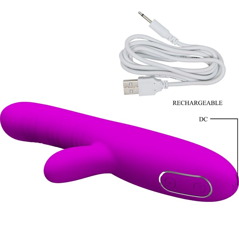 PRETTY LOVE - VIBRATEUR MULTIFONCTION ANGELIQUE + STIMULATEUR DE CLITORIS VIOLET PRETTY LOVE