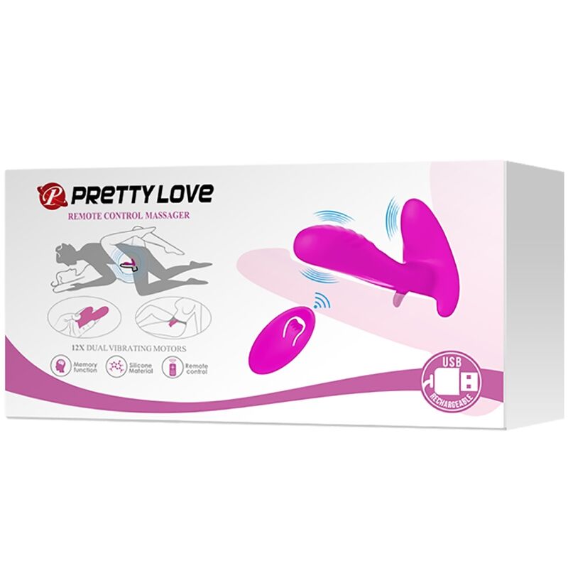 PRETTY LOVE - MASSEUR & VIBRATEUR 12 VIBRATIONS TÉLÉCOMMANDE VIOLET PRETTY LOVE
