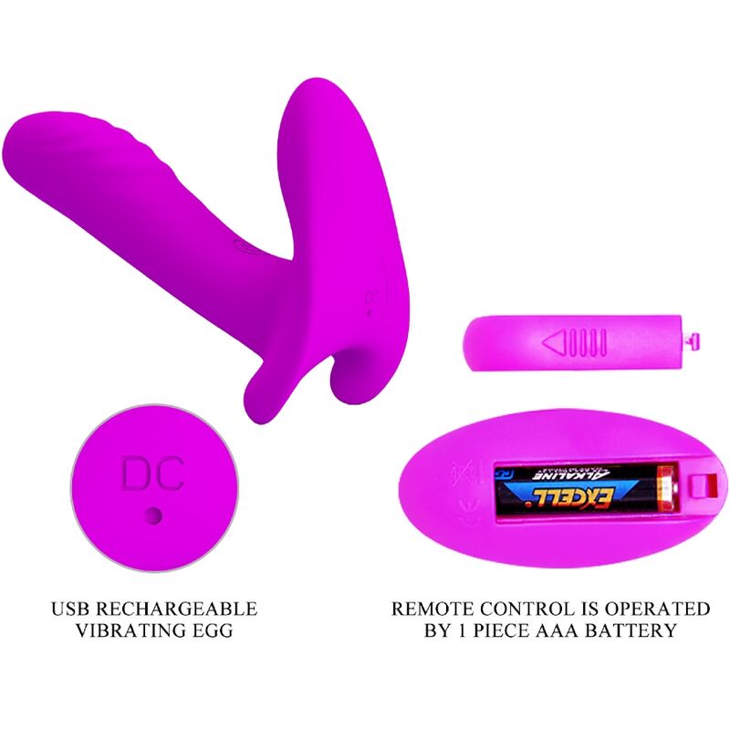 PRETTY LOVE - MASSEUR & VIBRATEUR 12 VIBRATIONS TÉLÉCOMMANDE VIOLET PRETTY LOVE