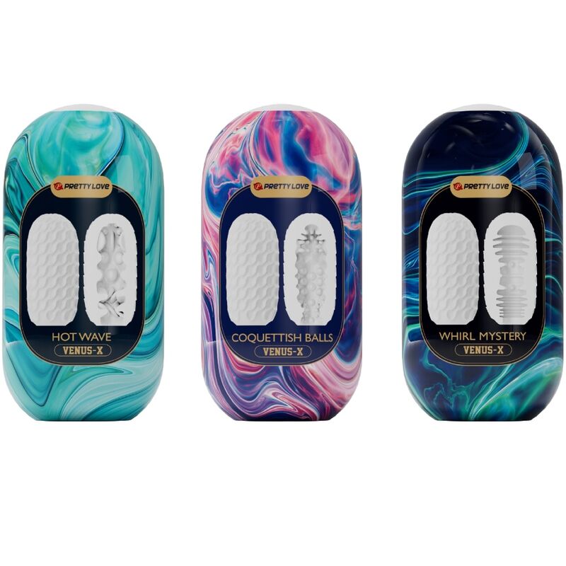 PRETTY LOVE - VENUS X 15 MASTURBATEURS HOMMES EN SILICONE BLANC PRETTY LOVE