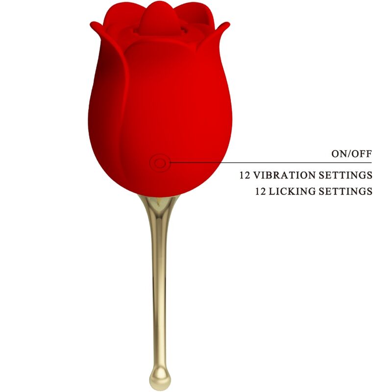 PRETTY LOVE - ROSE LOVER STIMULATEUR DE CLITORIS ROSE 12 VIBRATIONS ROUGE PRETTY LOVE