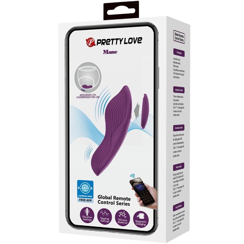 PRETTY LOVE - MANE LAY ON MASSEUR DE CLITORIS 10 VIBRATIONS TÉLÉCOMMANDE VIOLET PRETTY LOVE