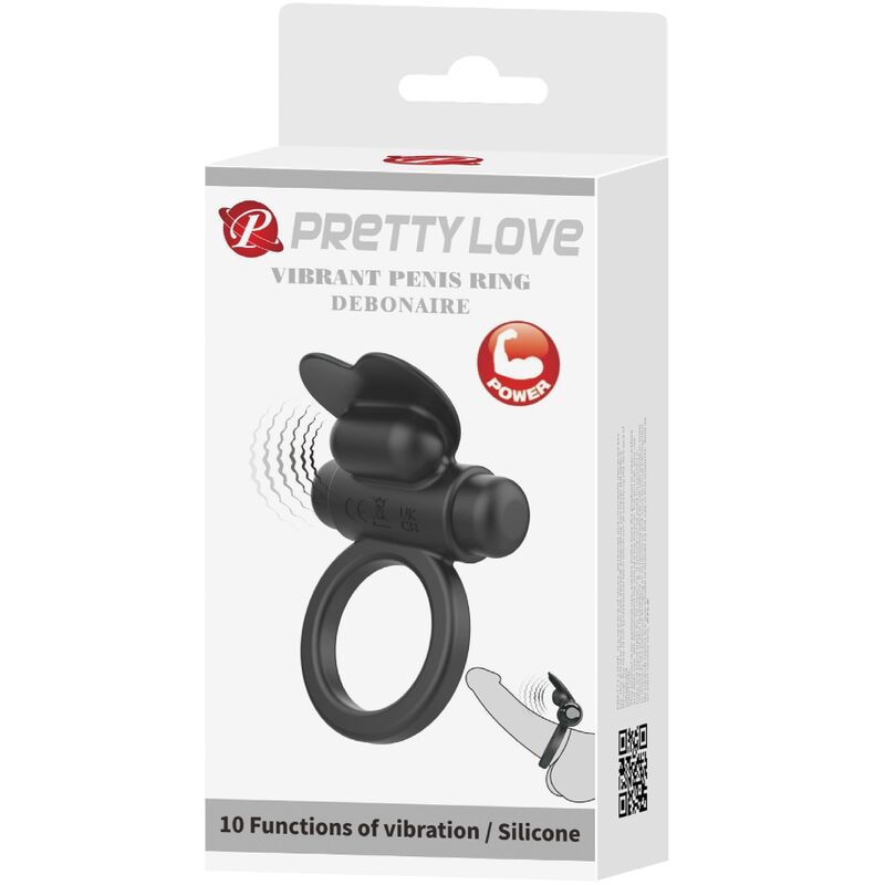 PRETTY LOVE - BAGUE VIBRANTE DEBONAIRE LAPIN 10 VIBRATIONS NOIRE PRETTY LOVE