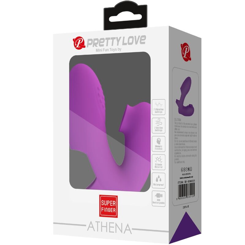PRETTY LOVE - VIBRATEUR DE DOIGTS ATHENA AVEC STIMULATEUR DE CLITORIS VIOLET PRETTY LOVE