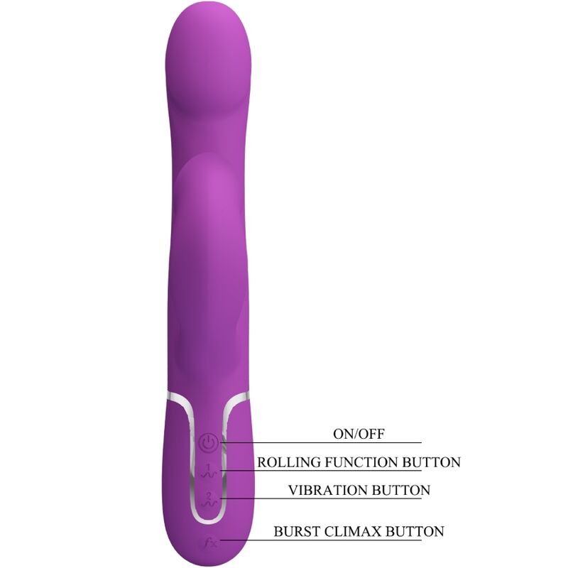 PRETTY LOVE - VIBRATEUR ET STIMULATEUR MULTIFONCTION 4 EN 1 VIOLET PRETTY LOVE